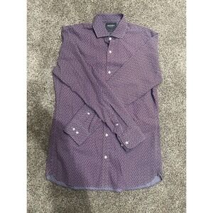 Bonobos Slim Fit Wrinkle Free Dress Shirt Purple Blue Floral Print 16 36 Mens